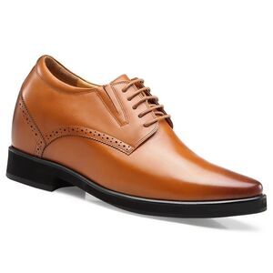 US8 CHAMARIPA Elevator Shoes For Men brown Oxford Dress height heels Shoes 10cm